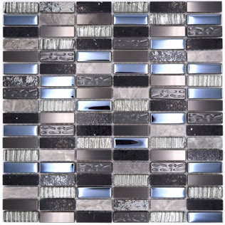 Royal 2436 Slim fekete ezüst acélkék szürke üvegmozaik