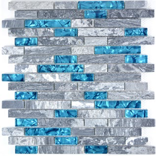 Royal 2387 Slim szürke márvány kék zafír hatású berakással kristálymozaik