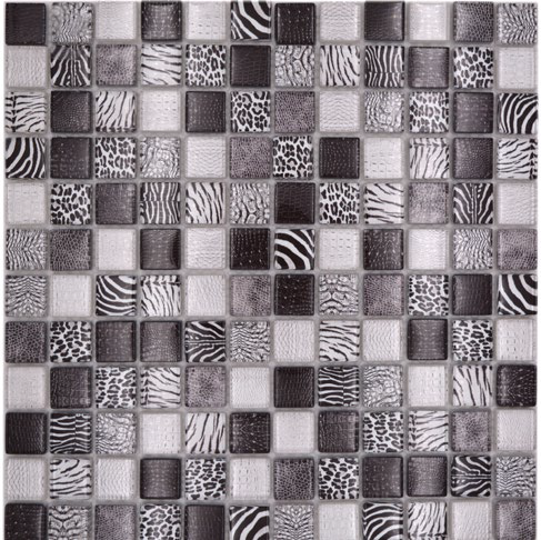 Royal 2460 Fekete-fehér különböző állatbőr mintás digital design mozaik