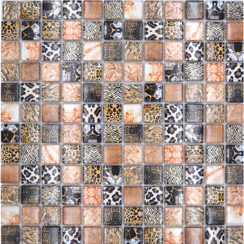 Royal 2468 Narancs-bézs-barna-fekete-fehér különböző állatbőr mintás digital design mozaik