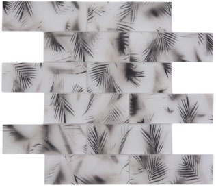 Royal 3111 Fekete-fehér matt levélmintás digital design eltolásban mozaik