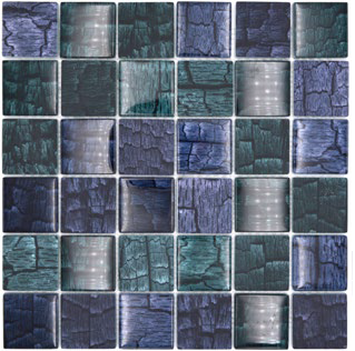 Royal 3113 Kék-zöld fakéreg-faszén mintás digital design mozaik