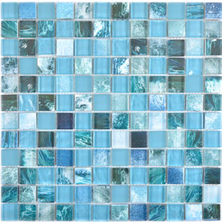 Royal 2308 Kék tenger hullám digital design kék sima és opálos kristály berakással mozaik