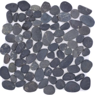 Royal 2532 Természetes kő fekete színű kavics különböző vastagságú és felületű nem egyenesre csiszolt