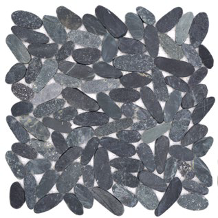 Royal 2547 Természetes kő fekete színű kavics egyenesre csiszolt felület