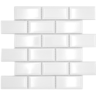Royal 1165 Fehér fényes fózolt Metro Design mozaik (közepes)
