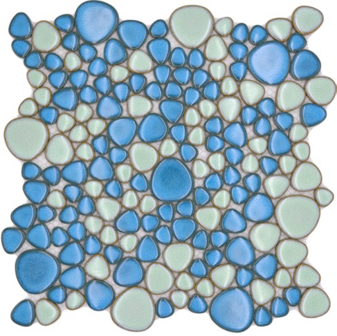 Royal 2539 Kék-zöld kavics mázas kerámia mozaik