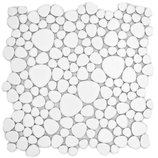 Royal 2536 Fehér matt kavics mázas kerámia mozaik