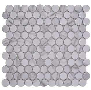 Royal 3079 Fehér márvány szürke erezetes mázas kerámia körmozaik