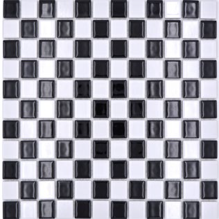 Royal 1035 Fekete-fehér pepita fényes mázas kerámia mozaik