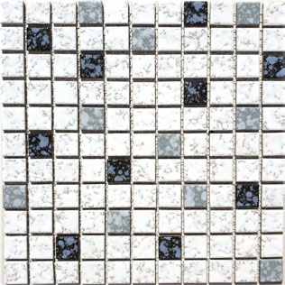 Royal 2019 Rusztikus fehér és fekete szürke vegyesen fényes mázas kerámia mozaik