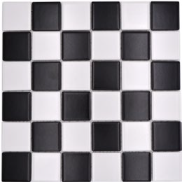 Royal 1088 Fehér-fekete pepita matt mázas kerámia mozaik (közepes szemcséjű)