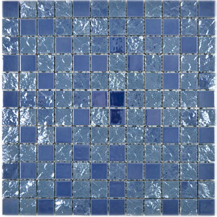 Royal 1148 Kék fényes rusztikus és sima felületű irizáló bevonat mázas kerámia mozaik Japán stílus