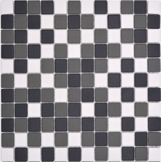 Royal 1031 Fekete-szürke-fehér vegyesen matt R10B csúszásmentes mázas kerámia mozaik