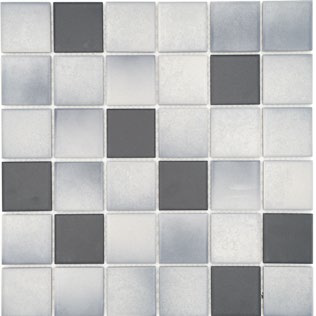 Royal 1090 Szürke-fehér vegyesen matt R10B csúszásmentes mázas kerámia mozaik (közepes szemcséjű)