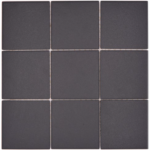 Royal 1828 Fekete matt R10B csúszásmentes mázas kerámia mozaik (nagy szemcséjű)