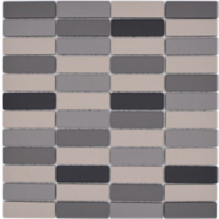 Royal 1404 Szürke-bézs-barna-fekete matt R10 csúszásmentes téglalapocska anyagában színezett kerámia mozaik
