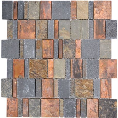 Royal 2668 Mix szürke kő és réz lemezes mozaik