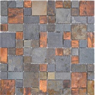 Royal 2669 Mix szürke kő és réz lemezes mozaik