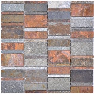 Royal 2667 Mix szürke kő és réz lemezes mozaik