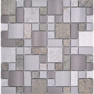 Royal 2664 Mix többféle színű szürke kő és többféle színű szürke alumínium mozaik