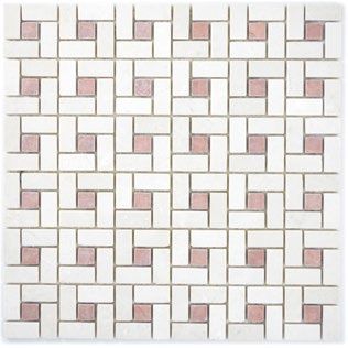 Royal 2589 Mix fehér rózsaszín fejtett márvány mozaik