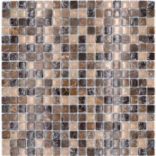 Royal 2495 Bézs-barna márvány és krém-barna-fekete roppantott kristálymozaik