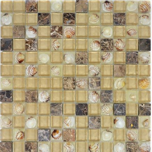 Royal 2261 Barna márvány bézs rusztikus egyszínű és kagyló berakásos mozaik