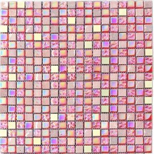 Royal 2343 Rózsaszín kő rózsaszín irizáló sima és rusztikus felülettel kristály arany berakással mozaik