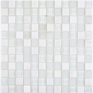 Royal 2336 Fehér kő fehér fényes és opálos kristálymozaik