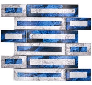 Royal 3106 Szürke-ezüst cementhatás kék digital design mozaik