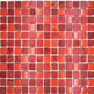 Royal 2255 Vörös nyomott marokkói mintás vörös sima és rusztikus kristály és vörösre festett berakással mozaik