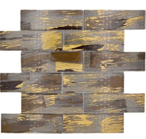 Royal 2456 Szürke-barna-arany mintás kristálymozaik eltolásban